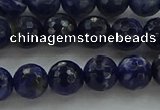 CSO643 15.5 inches 8mm faceted round sodalite gemstone beads