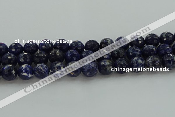 CSO646 15.5 inches 14mm faceted round sodalite gemstone beads