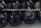 CSO647 15.5 inches 16mm faceted round sodalite gemstone beads