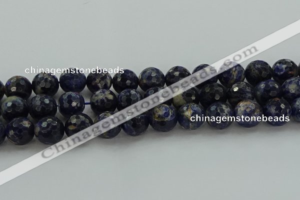 CSO647 15.5 inches 16mm faceted round sodalite gemstone beads