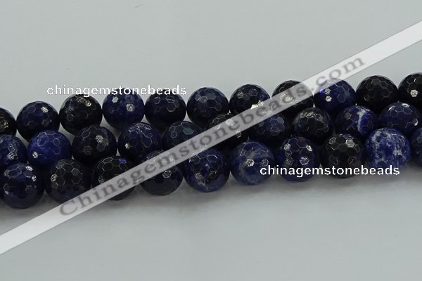 CSO648 15.5 inches 18mm faceted round sodalite gemstone beads