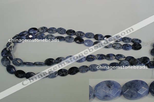 CSO67 15.5 inches 10*14mm faceted oval sodalite gemstone beads wholesale