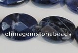 CSO68 15.5 inches 13*18mm faceted oval sodalite gemstone beads wholesale