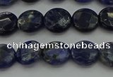 CSO705 15.5 inches 10mm faceted coin sodalite gemstone beads