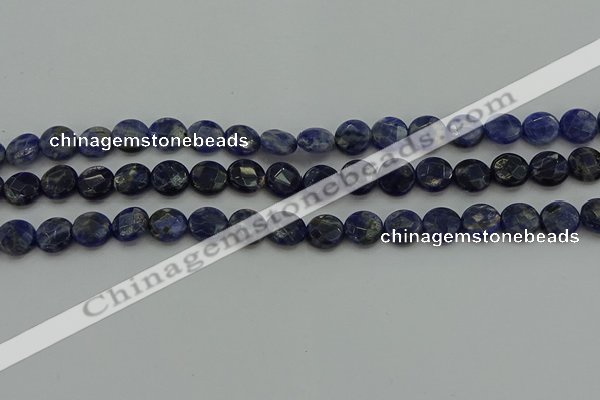 CSO705 15.5 inches 10mm faceted coin sodalite gemstone beads