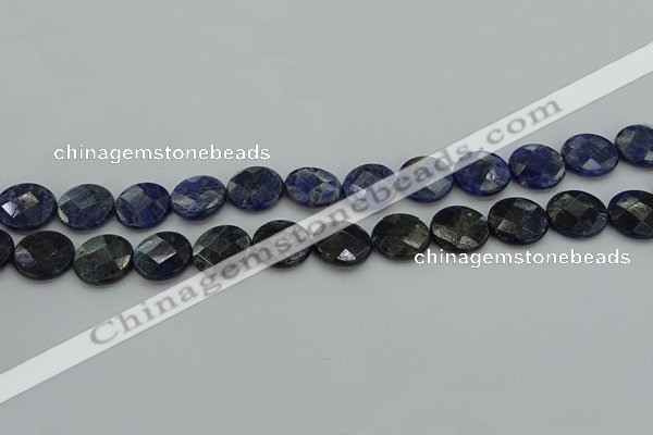 CSO707 15.5 inches 14mm faceted coin sodalite gemstone beads