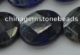 CSO711 15.5 inches 25mm faceted coin sodalite gemstone beads