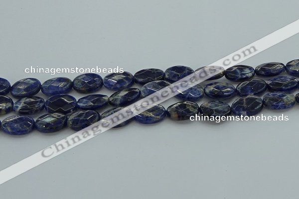 CSO717 15.5 inches 12*16mm faceted oval sodalite gemstone beads