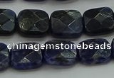 CSO725 15.5 inches 10*10mm faceted square sodalite gemstone beads