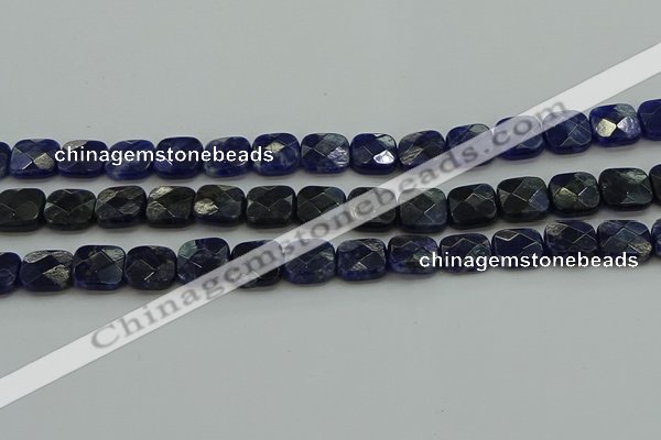 CSO725 15.5 inches 10*10mm faceted square sodalite gemstone beads