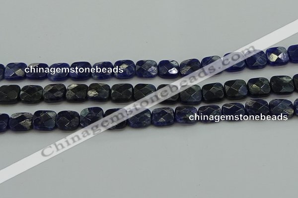 CSO725 15.5 inches 10*10mm faceted square sodalite gemstone beads