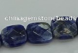 CSO726 15.5 inches 12*12mm faceted square sodalite gemstone beads