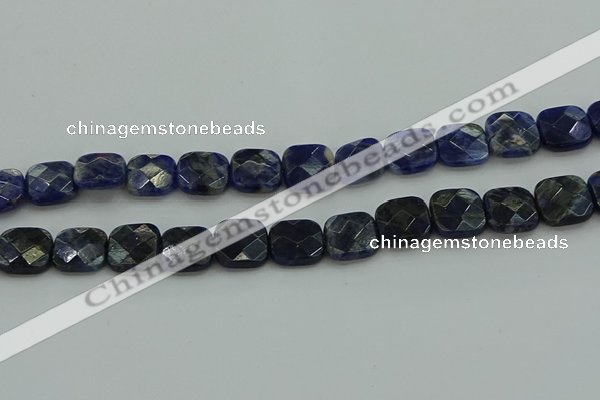 CSO726 15.5 inches 12*12mm faceted square sodalite gemstone beads