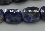 CSO727 15.5 inches 14*14mm faceted square sodalite gemstone beads