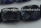 CSO729 15.5 inches 18*18mm faceted square sodalite gemstone beads