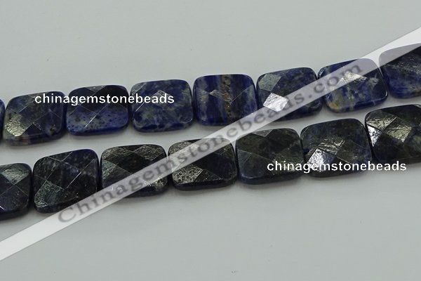 CSO731 15.5 inches 25*25mm faceted square sodalite gemstone beads