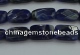 CSO735 15.5 inches 8*12mm faceted rectangle sodalite gemstone beads