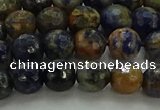 CSO752 15.5 inches 8mm faceted round orange sodalite beads