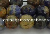 CSO754 15.5 inches 12mm faceted round orange sodalite beads