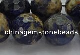 CSO757 15.5 inches 18mm faceted round orange sodalite beads