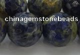 CSO758 15.5 inches 20mm faceted round orange sodalite beads