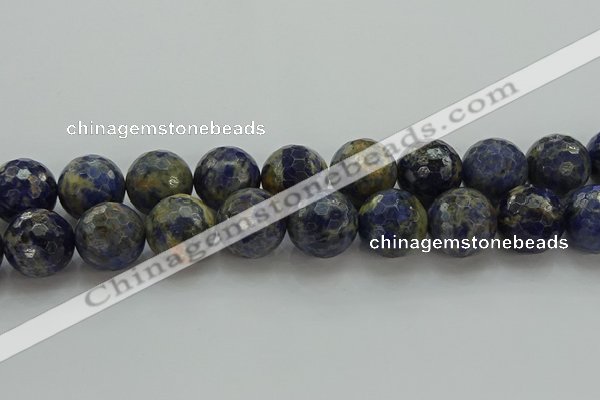 CSO758 15.5 inches 20mm faceted round orange sodalite beads