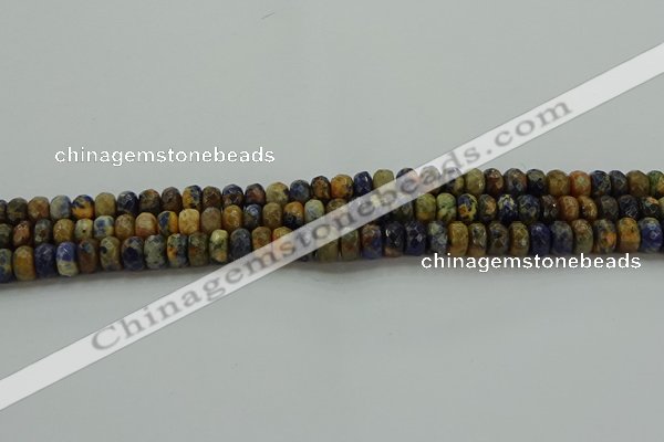 CSO761 15.5 inches 4*6mm faceted rondelle orange sodalite beads