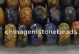 CSO763 15.5 inches 6*10mm faceted rondelle orange sodalite beads