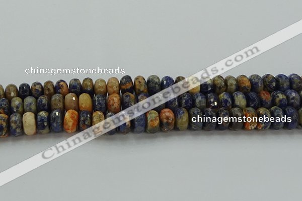 CSO763 15.5 inches 6*10mm faceted rondelle orange sodalite beads