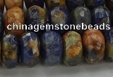 CSO764 15.5 inches 7*12mm faceted rondelle orange sodalite beads