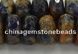 CSO766 15.5 inches 9*16mm faceted rondelle orange sodalite beads