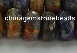 CSO767 15.5 inches 10*18mm faceted rondelle orange sodalite beads
