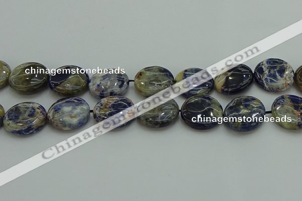 CSO776 15.5 inches 20mm flat round orange sodalite beads wholesale