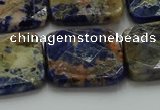 CSO785 15.5 inches 25*25mm faceted square orange sodalite beads