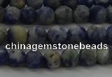 CSO801 15.5 inches 6mm round matte orange sodalite gemstone beads