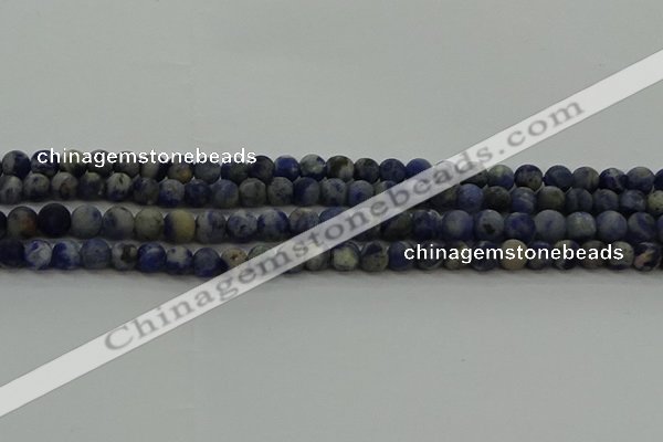 CSO801 15.5 inches 6mm round matte orange sodalite gemstone beads