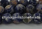 CSO803 15.5 inches 10mm round matte orange sodalite gemstone beads