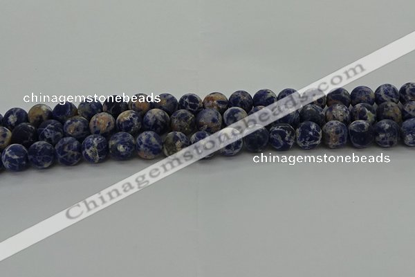 CSO803 15.5 inches 10mm round matte orange sodalite gemstone beads