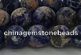 CSO804 15.5 inches 12mm round matte orange sodalite gemstone beads