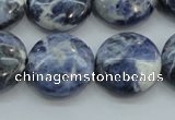 CSO81 15.5 inches 20mm flat round sodalite gemstone beads wholesale