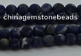 CSO810 15.5 inches 4mm round matte sodalite gemstone beads