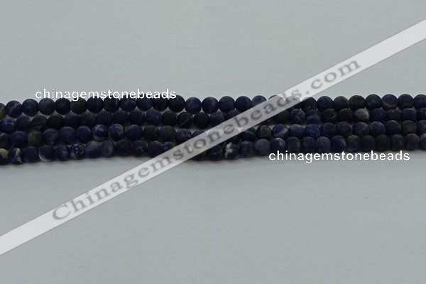 CSO810 15.5 inches 4mm round matte sodalite gemstone beads