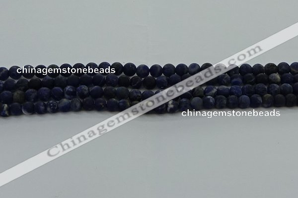 CSO811 15.5 inches 6mm round matte sodalite gemstone beads