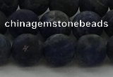 CSO814 15.5 inches 12mm round matte sodalite gemstone beads