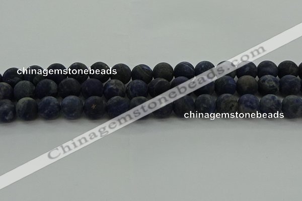 CSO814 15.5 inches 12mm round matte sodalite gemstone beads