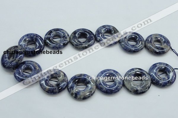 CSO82 15.5 inches 30mm donut sodalite gemstone beads wholesale