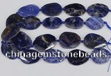 CSO824 15.5 inches 25*35mm - 30*40mm faceted freeform sodalite slab beads