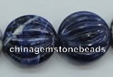 CSO84 15.5 inches 25mm flat round sodalite gemstone beads wholesale