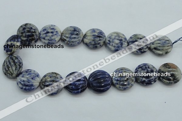 CSO84 15.5 inches 25mm flat round sodalite gemstone beads wholesale