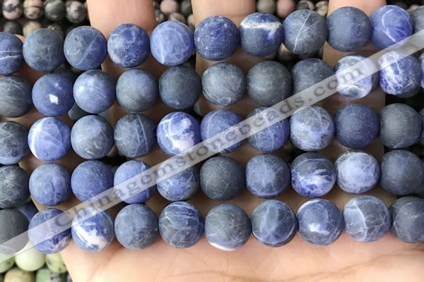 CSO843 15.5 inches 10mm round matte sodalite beads wholesale